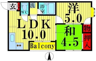 ラ・カサ・デル・ソル【2階】の間取り