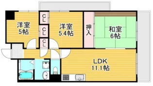サニーコットン住之江【13階】の間取り