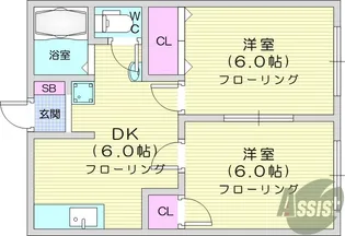 東海ハイツB【1階】の間取り
