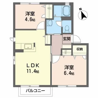 プレッセ山根F【2階】の間取り