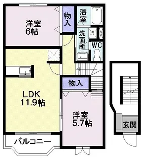 フォンテーヌ【2階】の間取り