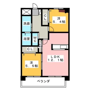 ボン レポン 新家【4階】の間取り