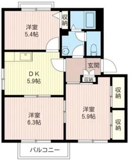 パークサイドディアスII【1階】の間取り