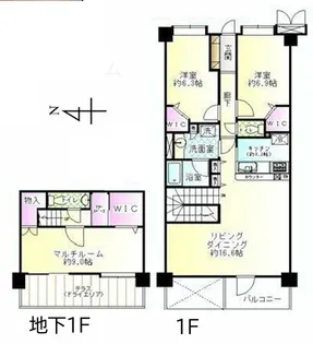 ビクトリアヒルズ横濱サウス【1階】の間取り