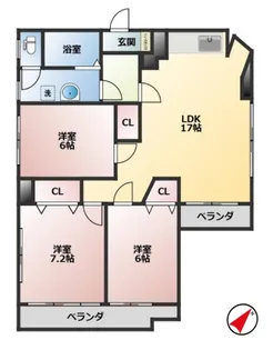 ヴィラージュ立川【6階】の間取り