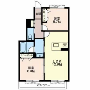 フェリスハーツ【1階】の間取り