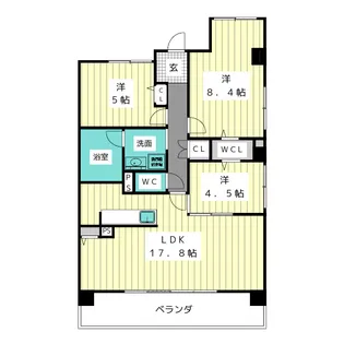 イーストテラス【4階】の間取り