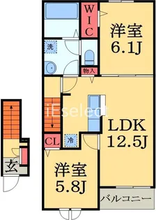 ベルウッド八街II【2階】の間取り