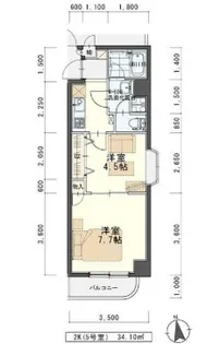 クレセール河原町【6階】の間取り