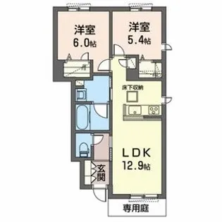 ウィステリアB【1階】の間取り