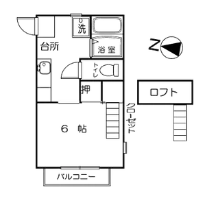 コーポかりん【2階】の間取り