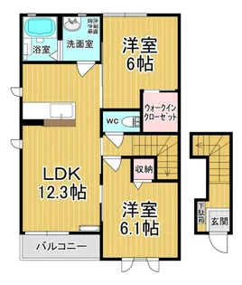 ラ・フォルトゥーナ C【2階】の間取り