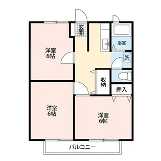 ST甲府・堀之内ハイツD棟【2階】の間取り