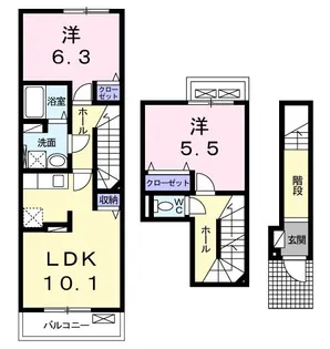 シャルム メゾンB【2階】の間取り