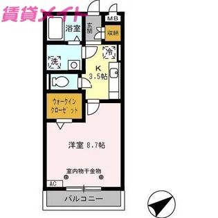 セーリング V B【3階】の間取り