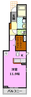 シャン・ド・フルールVI【1階】の間取り