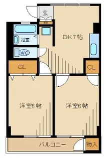 コーポ橘【4階】の間取り
