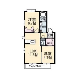 ハピネス西条E棟【2階】の間取り