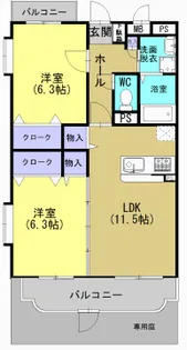 サンライズ桜木【1階】の間取り