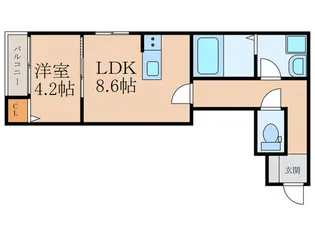 アプリーレ若松【1階】の間取り