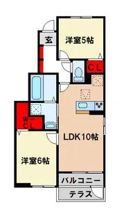 サンライズ B【1階】の間取り