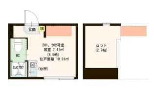 Latte池袋本町【2階】の間取り