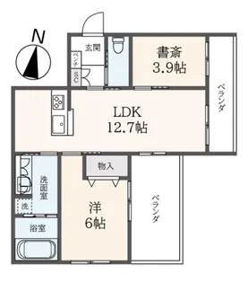 ヘーベルヴィレッジ大師橋~ベルヴィル・ド・デキノ~【4階】の間取り