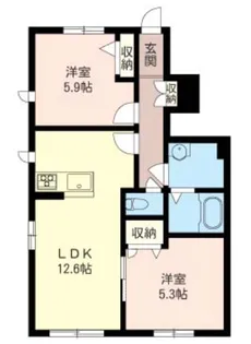 リヴェール岡本【1階】の間取り
