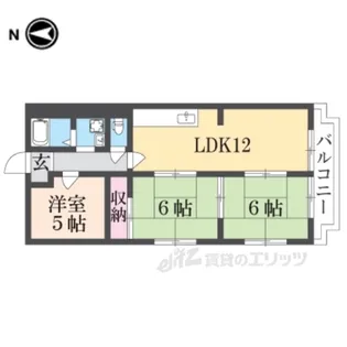 ドムール宝塚【2階】の間取り