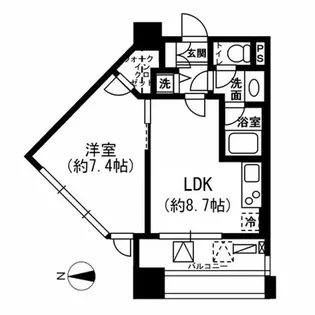 レジディア市ヶ谷【12階】の間取り