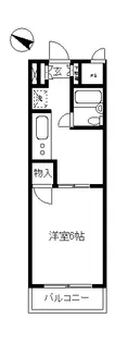 シャンボール第2千葉中央(マンスリーマンション)【9階】の間取り