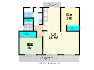 百舌鳥本町住宅 4棟【2階】の間取り