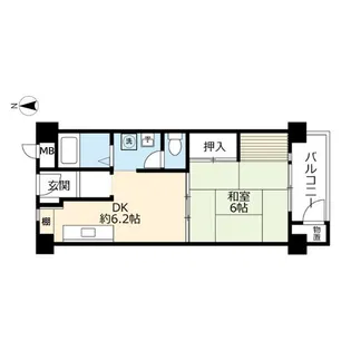 UR新多聞【3階】の間取り