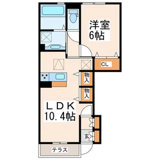 ルーエンハイム(御船)【1階】の間取り