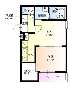 フジパレス法善寺【3階】の間取り