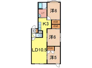 プラダ泉町A【2階】の間取り