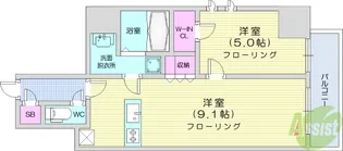 シーズンフラッツ青葉通一番町【2階】の間取り