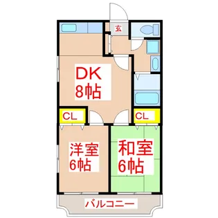 プレジデント柳町【8階】の間取り