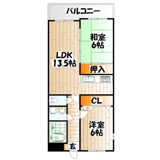 サンライフ香春口【2階】の間取り