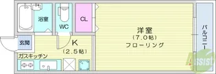 サマックスクレア原町【1階】の間取り