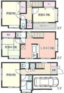 神奈川県川崎市川崎区小田1【一戸建】の間取り