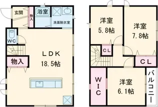 三重県松阪市小黒田町【一戸建】の間取り