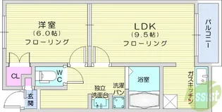 ハピネスTorino2【1階】の間取り