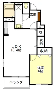 1LDKの間取り画像
