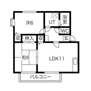 グランパルク八幡B棟【2階】の間取り