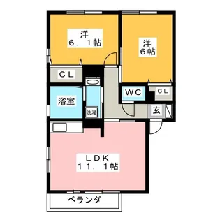 ルミエールB【1階】の間取り