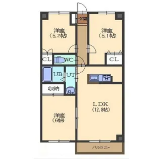 ハイム桔梗I【1階】の間取り