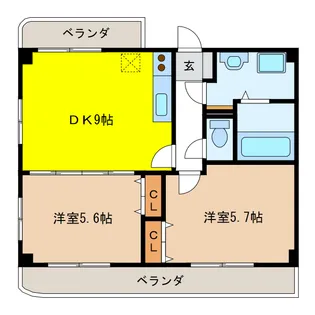 岐阜県岐阜市中鶉3【マンション】の間取り