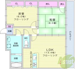 エクセレンスMARUZEN【10階】の間取り