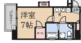 大阪府大阪市中央区高津3【マンション】の間取り